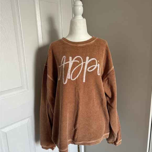 ADPi Tan Ribbed Top - Picture 1 of 5